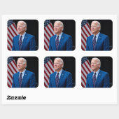 2021 Joe Biden US-Präsident Portrait Quadratischer Aufkleber (Blatt)