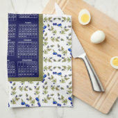 2021 Kalendar Blueberries - Blätter - Grenze Geschirrtuch (Viertel Falte)