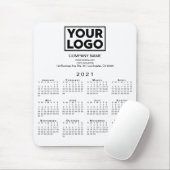 2021 Kalendar Company Logo und Text auf Weiß Mousepad (Mit Mouse)