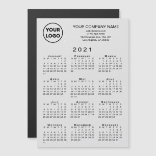 2021 Kalender Business-Logo Text Gray Magnet-Karte Magnetkarte