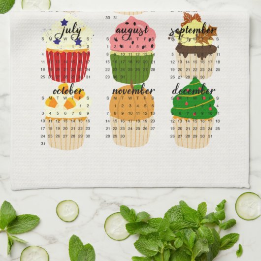 2021 Kalender Cupcake Küche Handtuch Tea (Gefaltet)