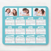 2021 Kalender Custom Foto Trio Aquamarin Mousepad (Vorne)