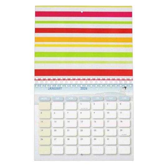 2021 Kalender Farbenfrohe Streifen Opossum (Jan 2026)