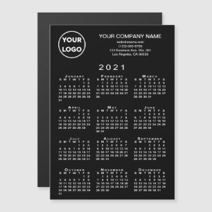 2021 Kalender Firmenlogo Schwarze Magnet-Karte Magnetkarte