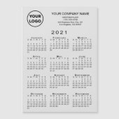 2021 Kalender Firmenlogo Text Gray Magnet Card (Vorderseite)