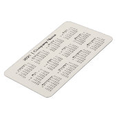 2021 Kalender mit Firmenname Beige Magnet (Linke Seite)