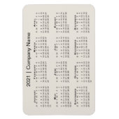 2021 Kalender mit Firmenname Beige Magnet (Vertikal)