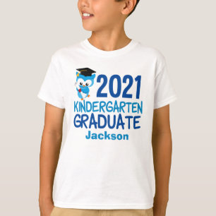 2021 Kindergarten Abschluss Niedlich Blue Owl Kids T-Shirt