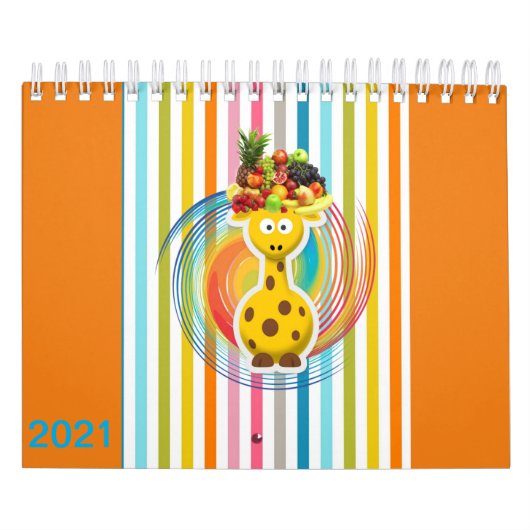2021 Kinderkalender Giraffe Schweine, Kühe, Pferde Kalender (Titelbild)
