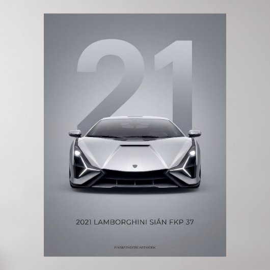 2021 Lamborghini Sián FKP 37 Poster (Vorne)