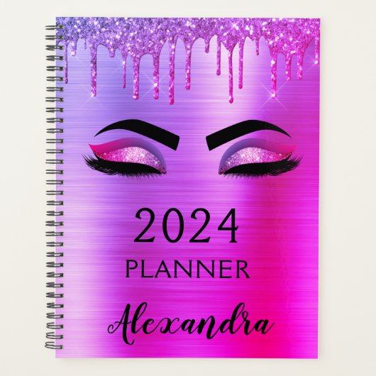 2021 Lila Glitzer Sparkle Eyelashes Planer (Vorderseite)