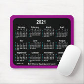 2021 Lila Neon 52 Weeks Calendar von Janz Mousepad (Mit Mouse)