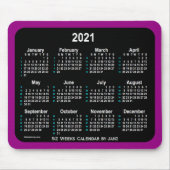 2021 Lila Neon 52 Weeks Calendar von Janz Mousepad (Vorne)