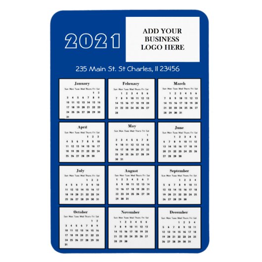 2021 Mini-Kalender-Kühlschrank-Firmenlogo Magnet (Vertikal)