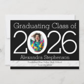 2021 Moderner Numeraler Frame Foto Abschluss Einladung (Vorderseite)