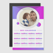2021 Modernes Calendar Benutzerdefiniertes Foto Magnetkarte (Vorne/Hinten)