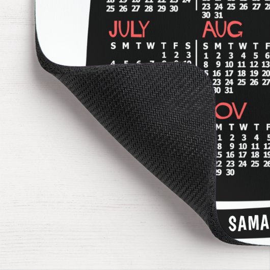2021 Monatlicher Kalender Mittelalter Schwarze Kat Mousepad (Ecke)
