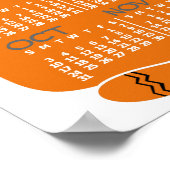 2021 Monatlicher Kalender Mittelalterliche Orangen Poster (Ecke)