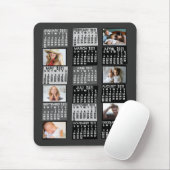2021 Monatskalender Mod Schwarzes FotoCollage Mousepad (Mit Mouse)
