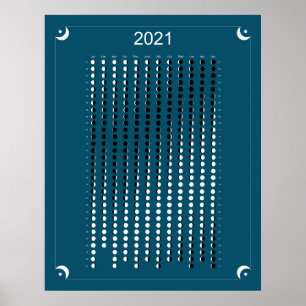 2021 - Mondkalender blau Poster