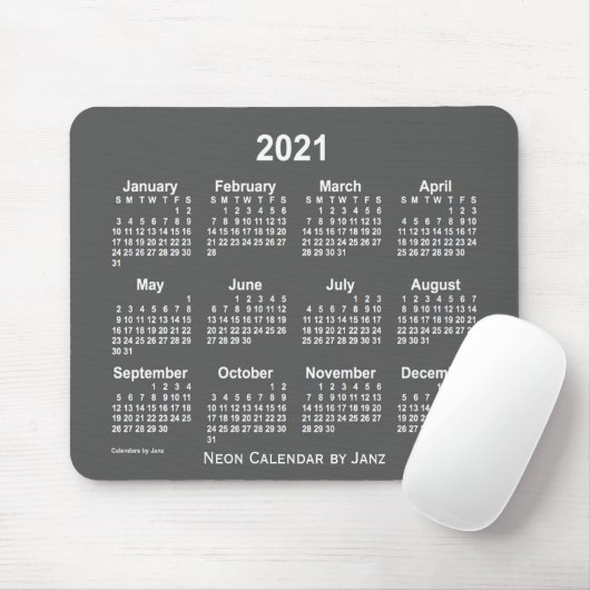 2021 Neon-Kohlekalender von Janz Mousepad (Mit Mouse)