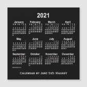 2021 Neon White Calendar von Janz 5x5 Magnet (Vorderseite)