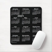 2021 Neon White Large Print Calendar von Janz Mousepad (Mit Mouse)