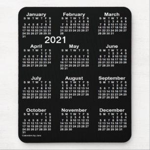 2021 Neon White Large Print Calendar von Janz Mousepad