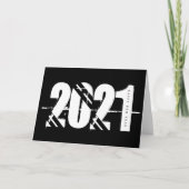 2021 Neue Jahre Schwarz und Weiß einfach Karte (Vorderseite)