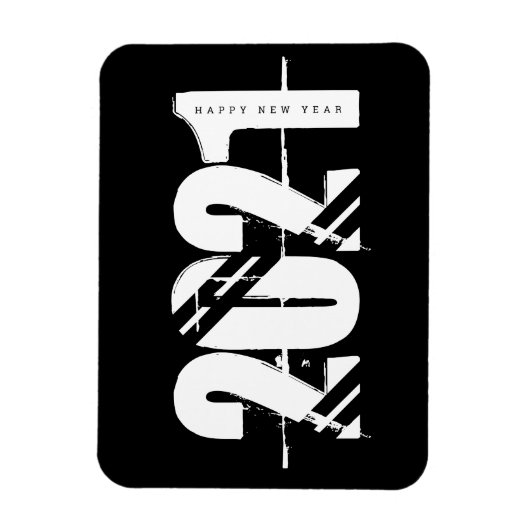 2021 Neue Jahre Schwarz und Weiß einfach Magnet (Vertikal)