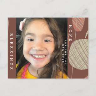 2021 Neujahrs Handgezeichnete Organische Formen Postkarte