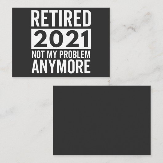 2021 nicht mehr mein Problem Geschenk Visitenkarte (Vorne/Hinten)