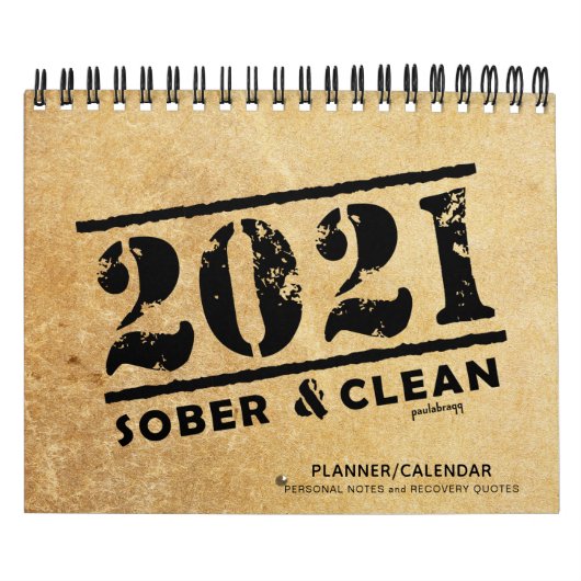 2021 nüchtern und sauber: Erholung Quotes Gift Pla Kalender (Titelbild)