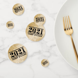 2021 nüchtern und sauber feiert Erholung Sobriety Konfetti