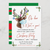 2021 O Deer What a Year Christmas Party Einladung (Vorne/Hinten)