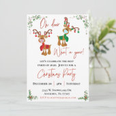 2021 O Deer What a Year Christmas Party Einladung (Stehend Vorderseite)