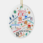 2021 pandemische Weihnachten Keramik Ornament (Rechts)