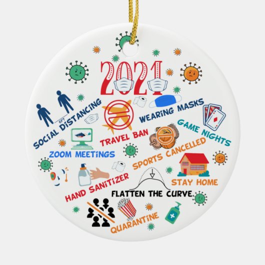 2021 pandemische Weihnachten Keramik Ornament (Vorne)