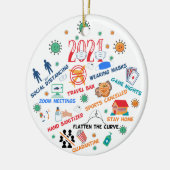 2021 pandemische Weihnachten Keramik Ornament (Links)