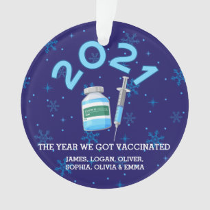 2021 Personalisierte Familiennamen Impfstoff Weihn Ornament