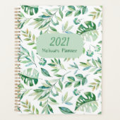 2021 Personalisiertes botanisches Muster rustikal Planer (Vorderseite)