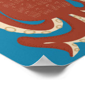 2021 Roter und Blauer Tintenfischkalender Poster (Ecke)