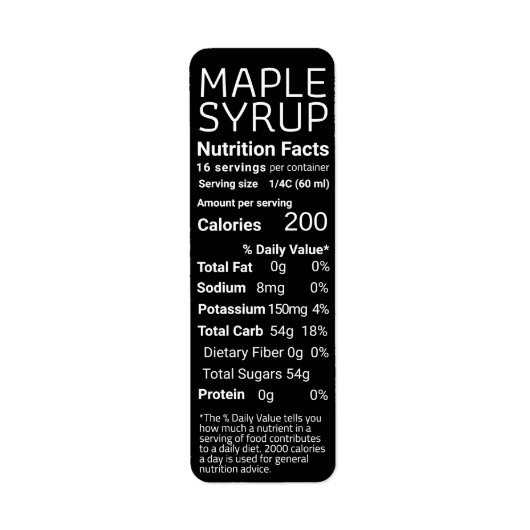 2021 Rücksendeadresse Ahornsirup Nutrition Black (Vorne)