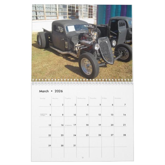 2021 Rust- und Lackruss-frisierte Auto-Rutenkalend Kalender (Mär 2026)