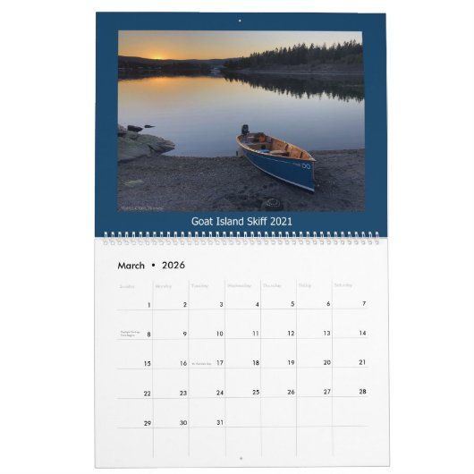 2021 Sailboat Calendar - Goat Island Skiffs World Kalender (Mär 2026)