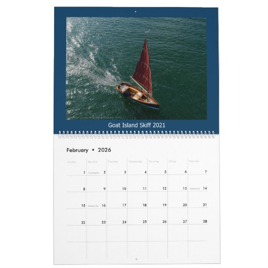 2021 Sailboat Calendar - Goat Island Skiffs World Kalender (Feb 2026)