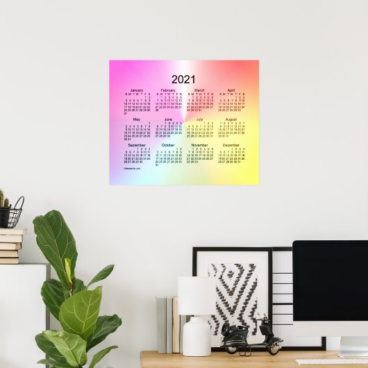 2021 Sangria Shimmer Wall Calendar von Janz Poster (Heimbüro)