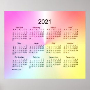 2021 Sangria Shimmer Wandkalender von Janz Poster