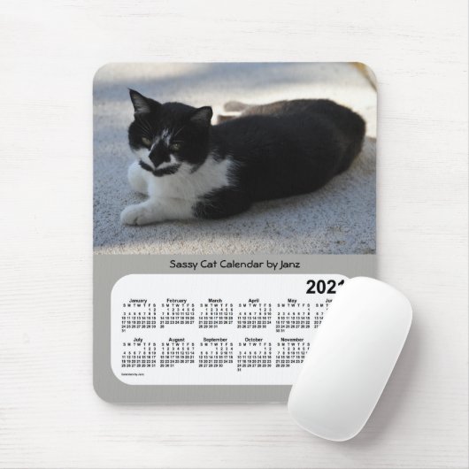 2021 Sassy Cat Calendar von Janz Mousepad (Mit Mouse)