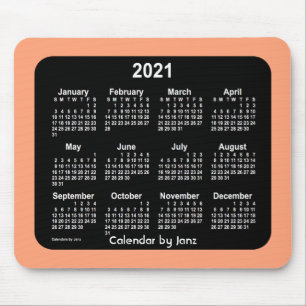2021 Schwarzer Korallenkalender von Janz Mousepad